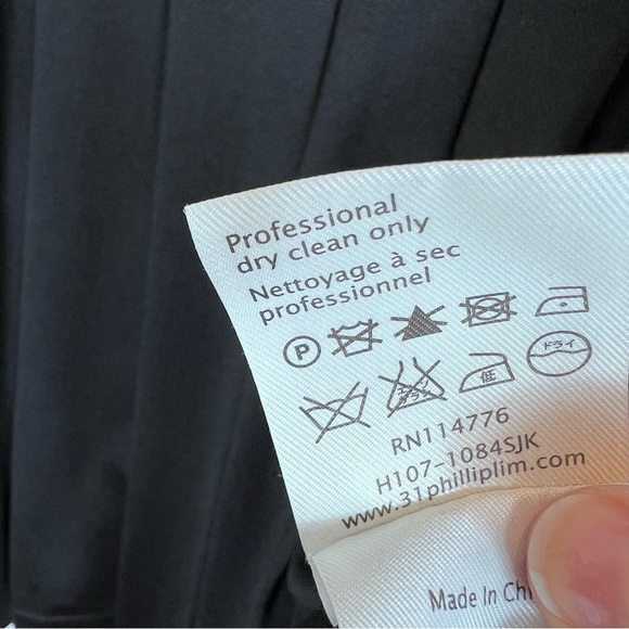 3.1 Philip Lim Silk Pleated Tan Black Top Blouse Size Large - Picture 13 of 13